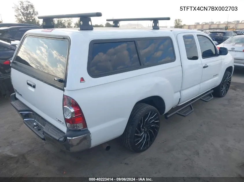 2011 Toyota Tacoma VIN: 5TFTX4CN7BX002703 Lot: 40223414