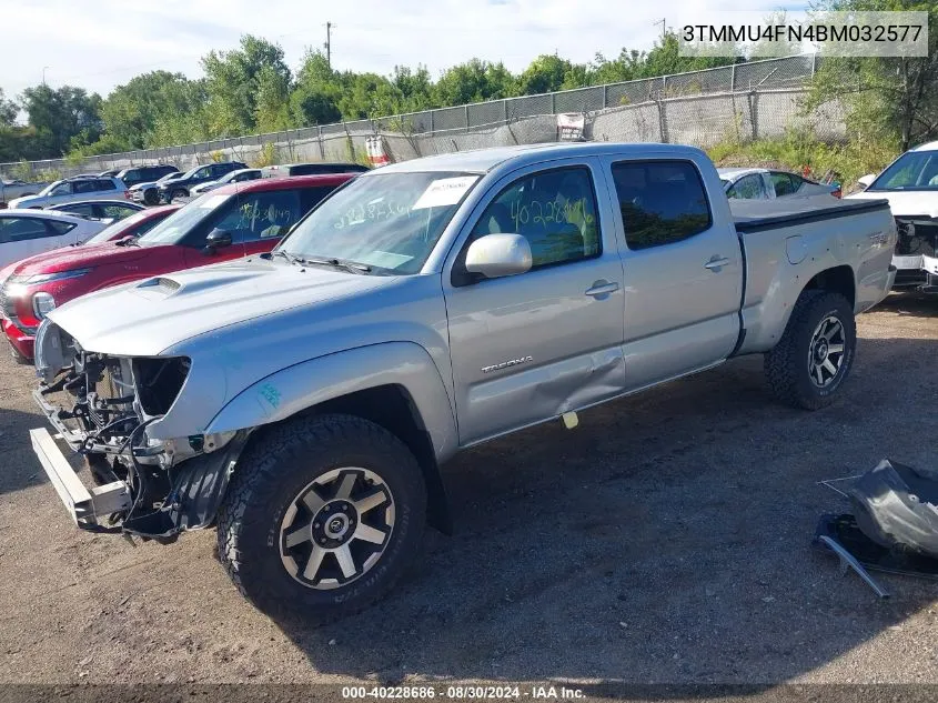 2011 Toyota Tacoma Base V6 VIN: 3TMMU4FN4BM032577 Lot: 40228686