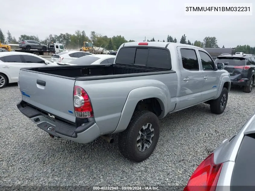 2011 Toyota Tacoma Base V6 VIN: 3TMMU4FN1BM032231 Lot: 40232945