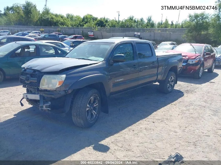 2011 Toyota Tacoma Double Cab Long Bed VIN: 3TMMU4FN5BM024746 Lot: 40233842