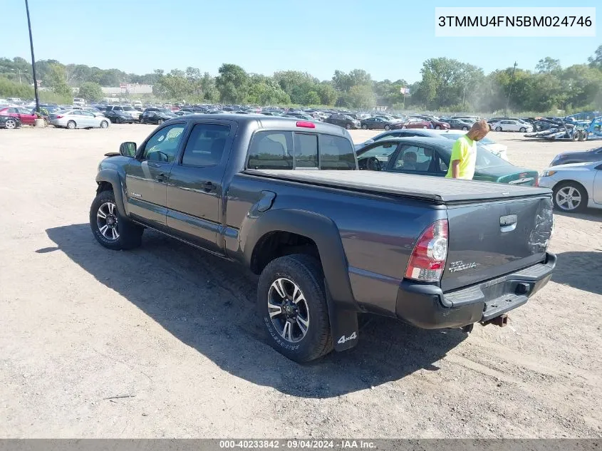 2011 Toyota Tacoma Double Cab Long Bed VIN: 3TMMU4FN5BM024746 Lot: 40233842