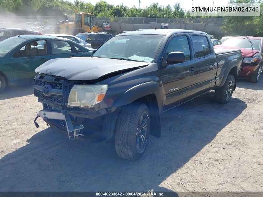 2011 Toyota Tacoma Double Cab Long Bed VIN: 3TMMU4FN5BM024746 Lot: 40233842