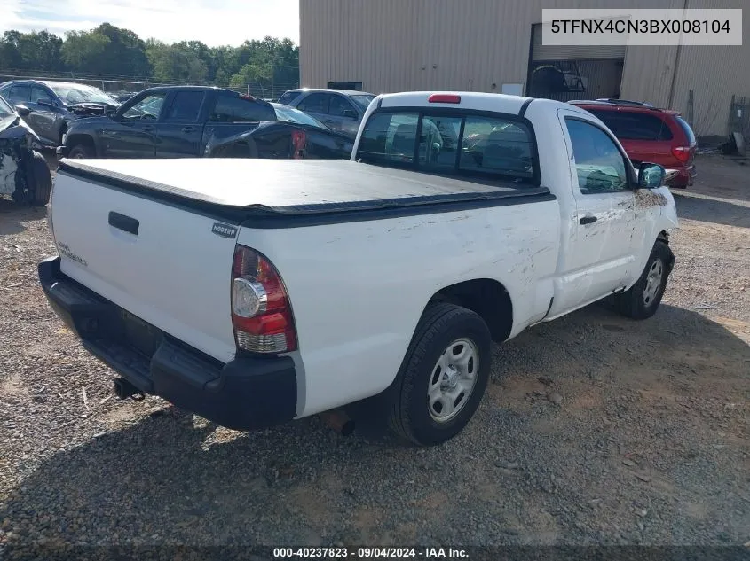 2011 Toyota Tacoma VIN: 5TFNX4CN3BX008104 Lot: 40237823