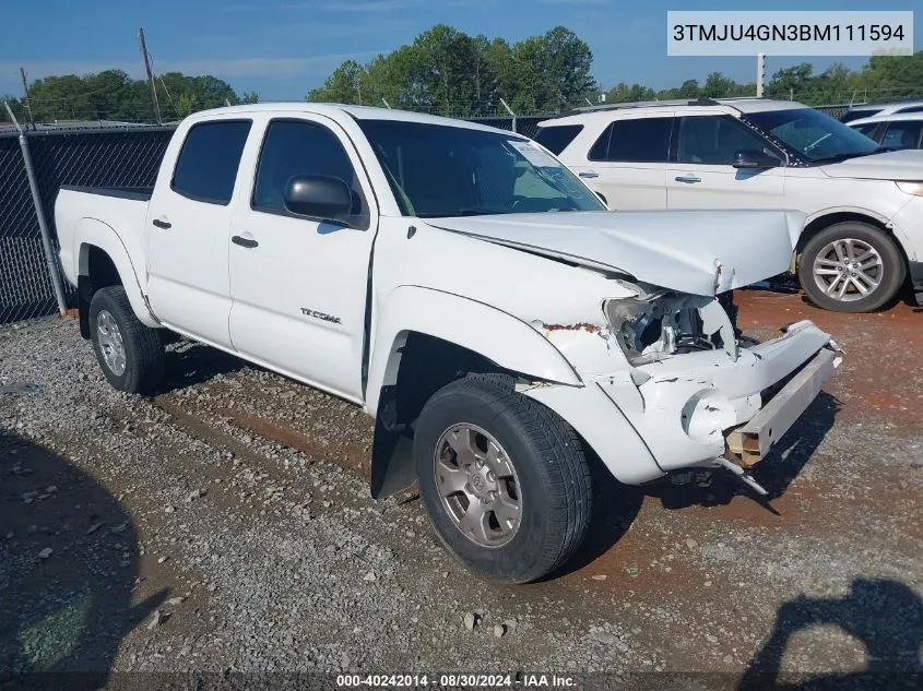 2011 Toyota Tacoma Prerunner V6 VIN: 3TMJU4GN3BM111594 Lot: 40242014