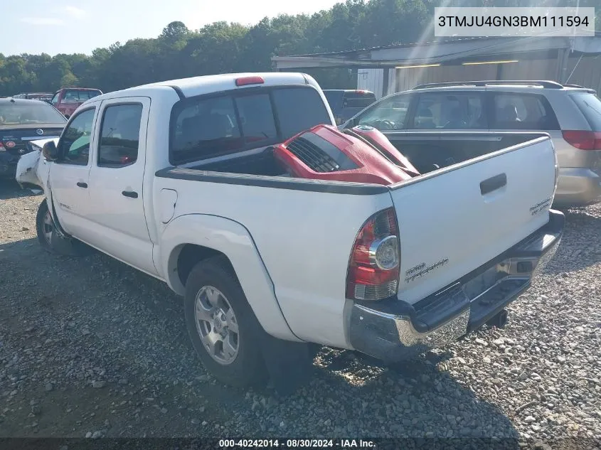 2011 Toyota Tacoma Prerunner V6 VIN: 3TMJU4GN3BM111594 Lot: 40242014