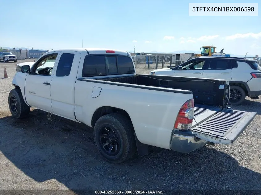 2011 Toyota Tacoma VIN: 5TFTX4CN1BX006598 Lot: 40252363