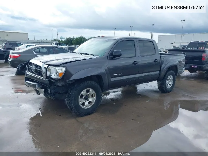 2011 Toyota Tacoma Base V6 VIN: 3TMLU4EN3BM076762 Lot: 40292311