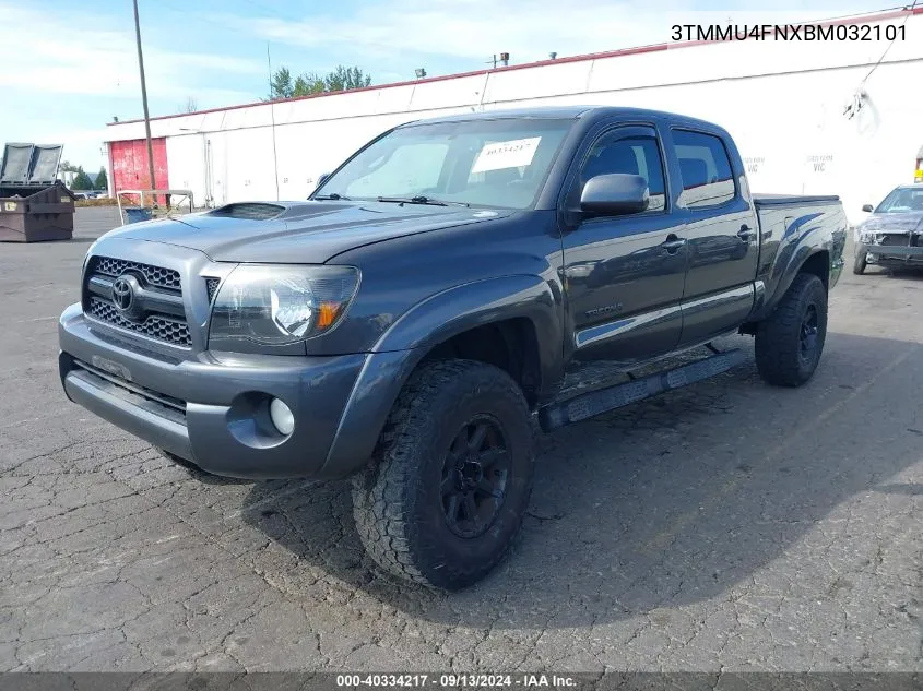 2011 Toyota Tacoma Base V6 VIN: 3TMMU4FNXBM032101 Lot: 40334217