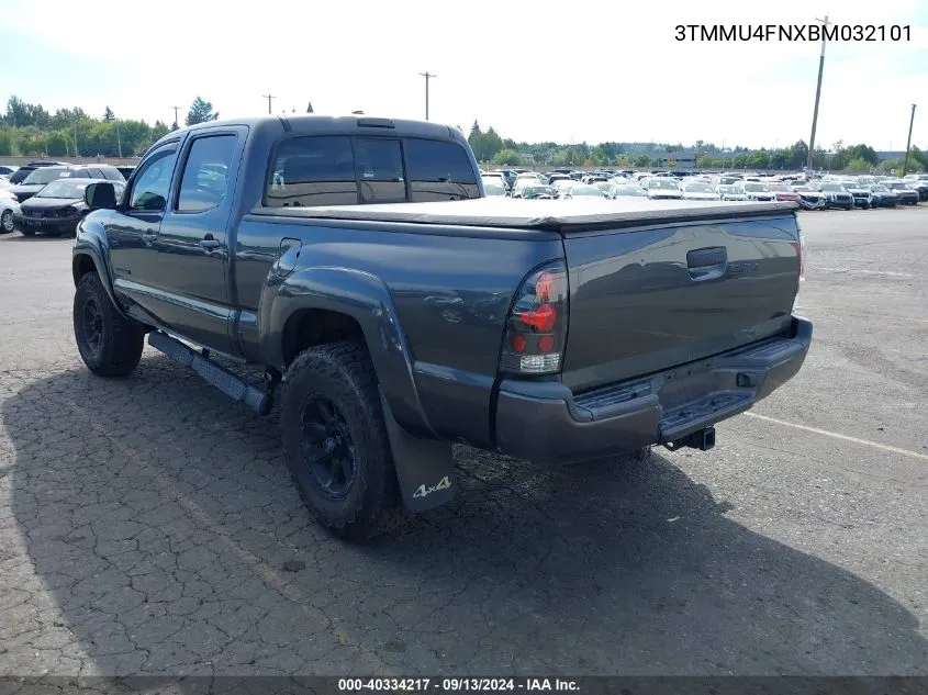 2011 Toyota Tacoma Base V6 VIN: 3TMMU4FNXBM032101 Lot: 40334217