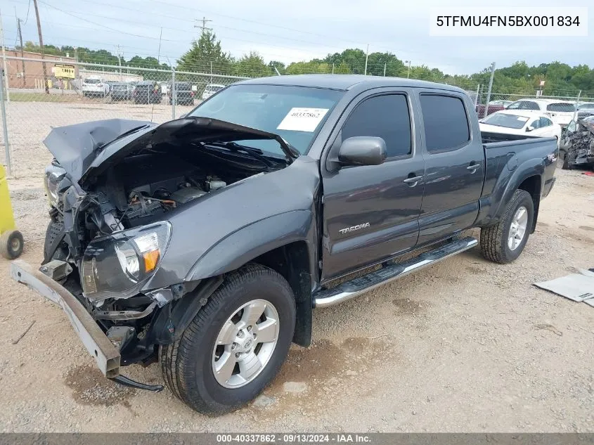 5TFMU4FN5BX001834 2011 Toyota Tacoma Double Cab Long Bed