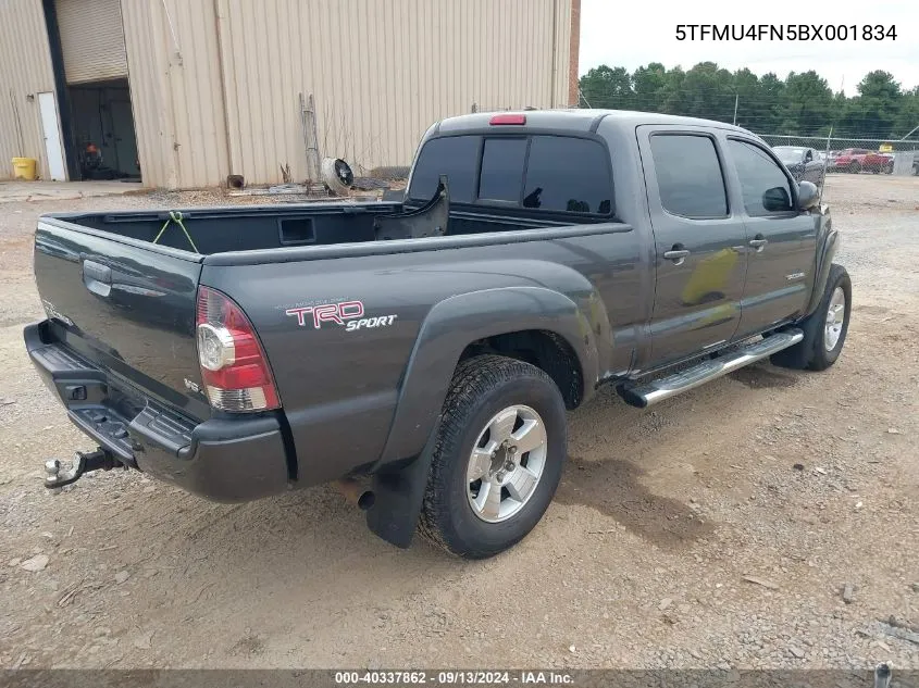 2011 Toyota Tacoma Double Cab Long Bed VIN: 5TFMU4FN5BX001834 Lot: 40337862