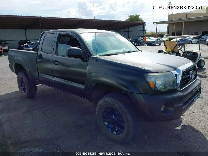 2011 Toyota Tacoma Base V6 VIN: 5TFUU4ENXBX022051 Lot: 40355353