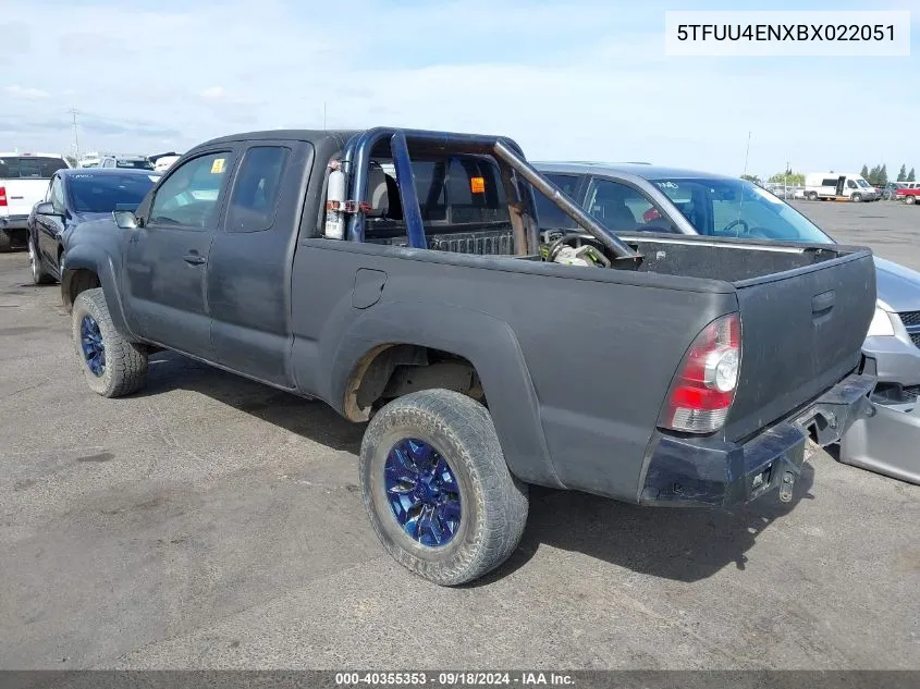 2011 Toyota Tacoma Base V6 VIN: 5TFUU4ENXBX022051 Lot: 40355353