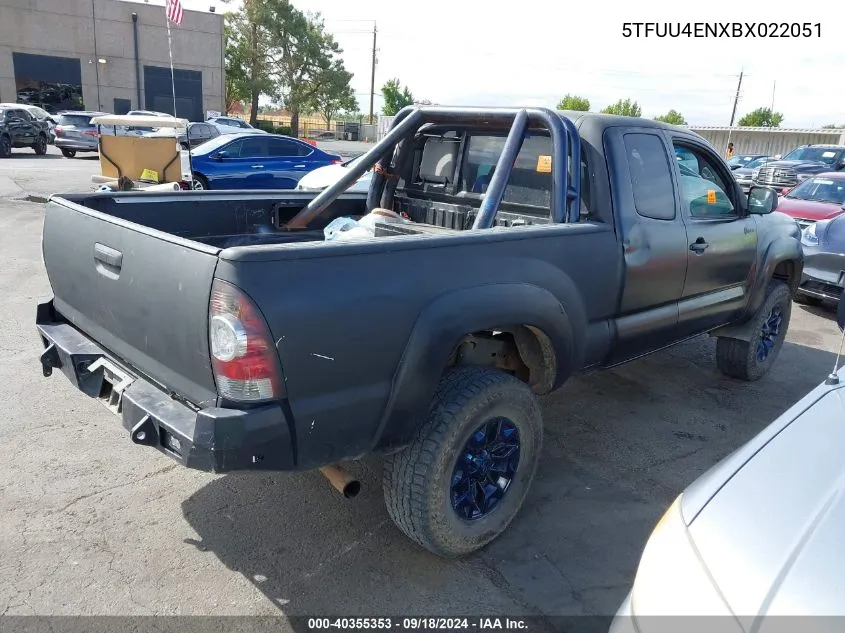 2011 Toyota Tacoma Base V6 VIN: 5TFUU4ENXBX022051 Lot: 40355353