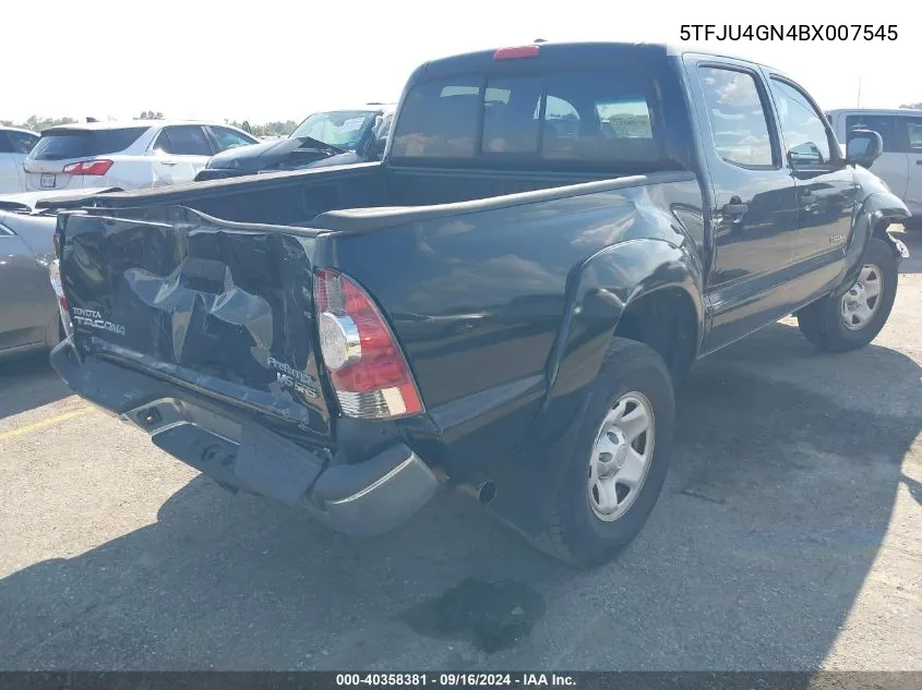 2011 Toyota Tacoma Prerunner V6 VIN: 5TFJU4GN4BX007545 Lot: 40358381