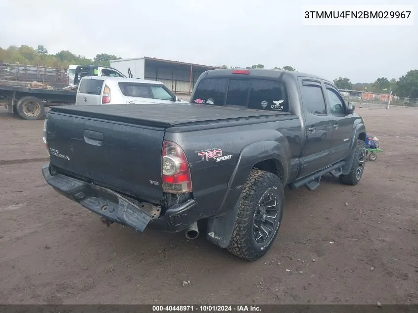 2011 Toyota Tacoma Double Cab Long Bed VIN: 3TMMU4FN2BM029967 Lot: 40448971