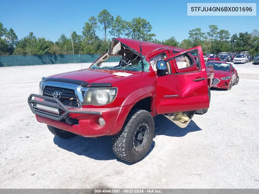 2011 Toyota Tacoma Double Cab Prerunner VIN: 5TFJU4GN6BX001696 Lot: 40463991