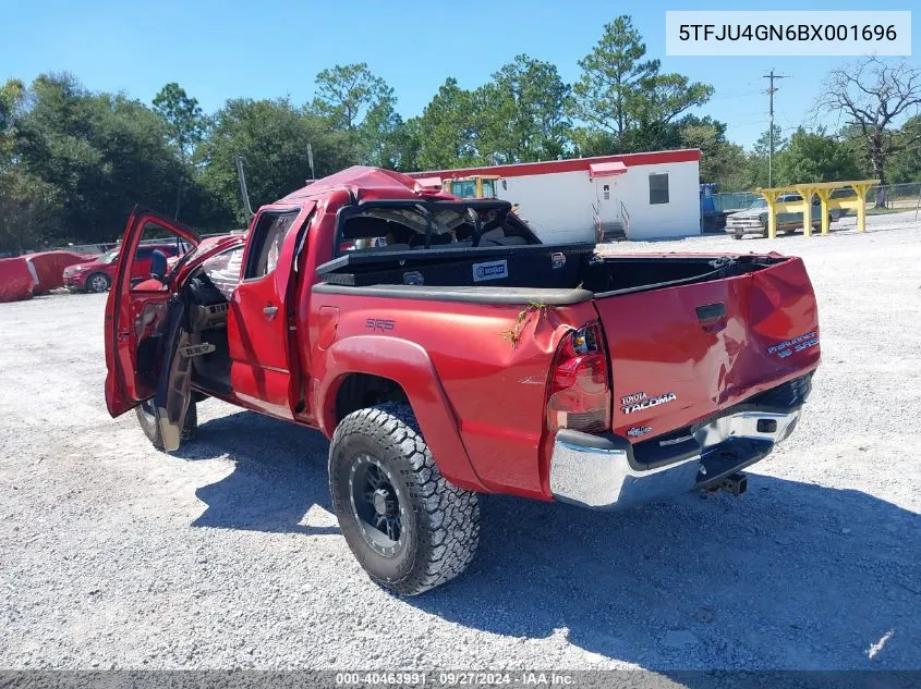 2011 Toyota Tacoma Double Cab Prerunner VIN: 5TFJU4GN6BX001696 Lot: 40463991