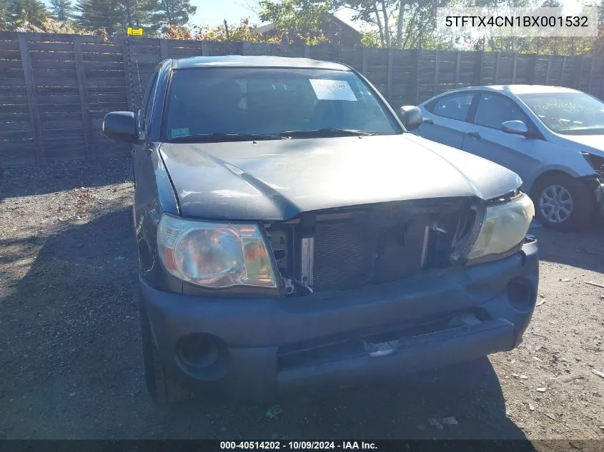 2011 Toyota Tacoma Access Cab VIN: 5TFTX4CN1BX001532 Lot: 40514202