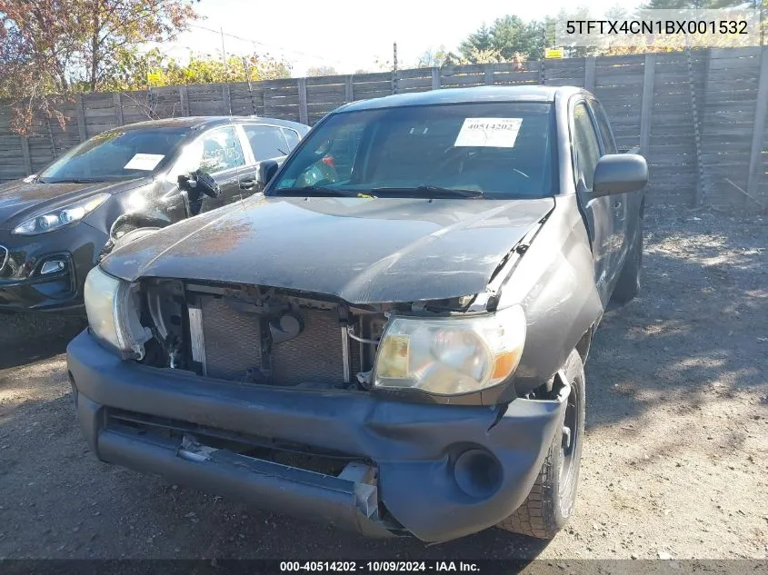 2011 Toyota Tacoma Access Cab VIN: 5TFTX4CN1BX001532 Lot: 40514202