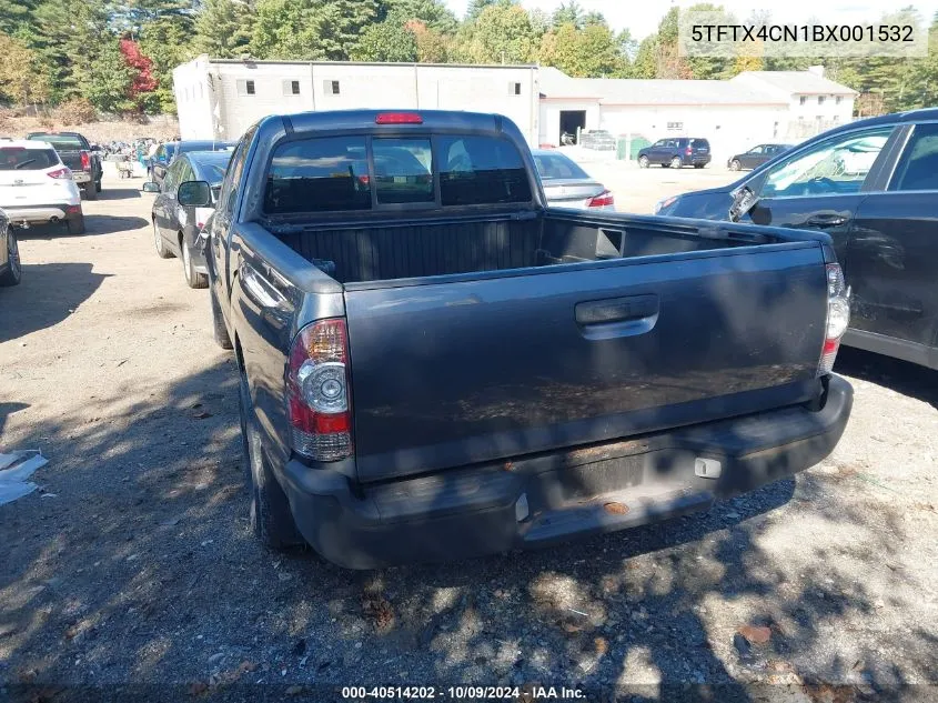 2011 Toyota Tacoma Access Cab VIN: 5TFTX4CN1BX001532 Lot: 40514202