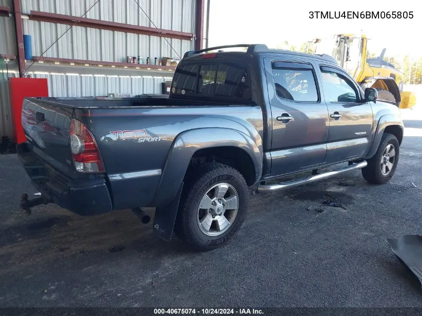 2011 Toyota Tacoma Double Cab VIN: 3TMLU4EN6BM065805 Lot: 40675074