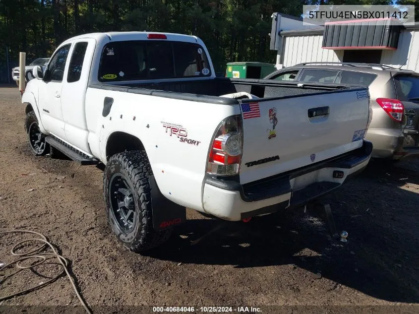 2011 Toyota Tacoma Access Cab VIN: 5TFUU4EN5BX011412 Lot: 40684046