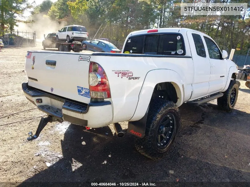 2011 Toyota Tacoma Access Cab VIN: 5TFUU4EN5BX011412 Lot: 40684046