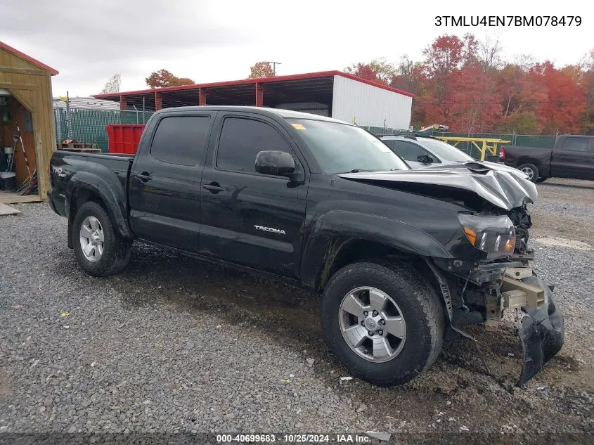 2011 Toyota Tacoma Double Cab VIN: 3TMLU4EN7BM078479 Lot: 40699683