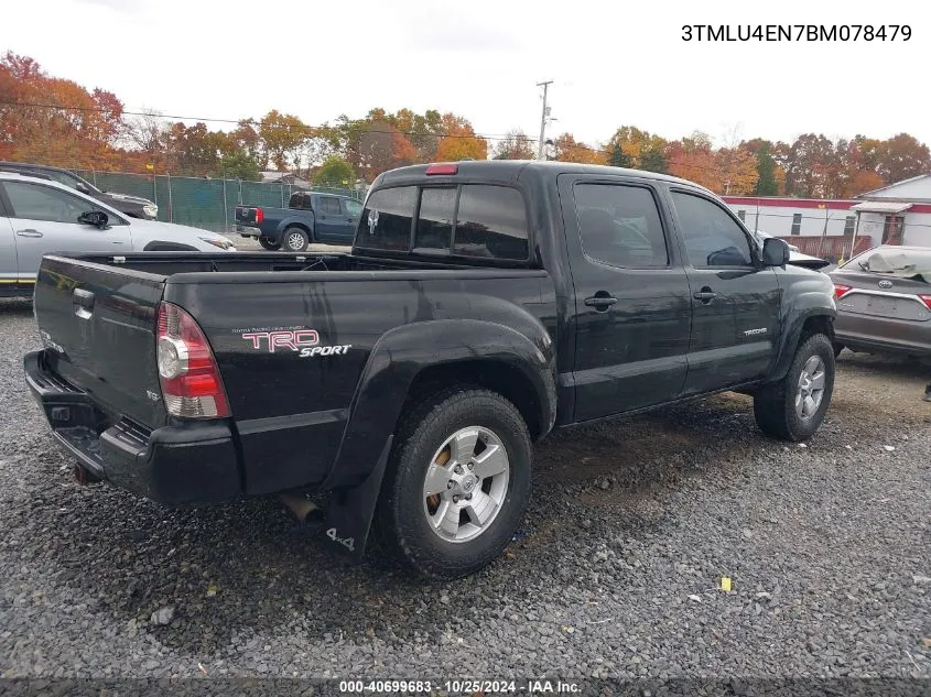 2011 Toyota Tacoma Double Cab VIN: 3TMLU4EN7BM078479 Lot: 40699683