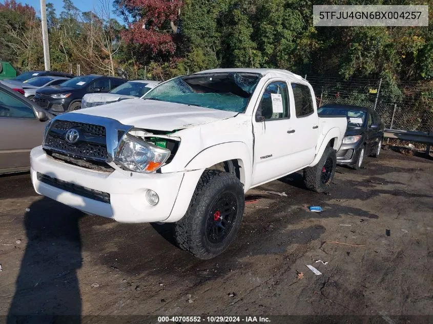 2011 Toyota Tacoma Double Cab Prerunner VIN: 5TFJU4GN6BX004257 Lot: 40705552