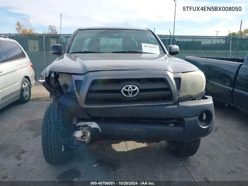 2011 Toyota Tacoma VIN: 5TFUX4EN5BX008050 Lot: 40706051