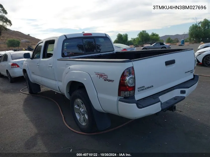 3TMKU4HN3BM027696 2011 Toyota Tacoma Dbl Cab Prerunner Lng Bed