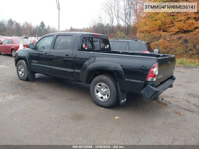 2011 Toyota Tacoma Double Cab Long Bed VIN: 3TMMU4FN9BM036141 Lot: 40722088