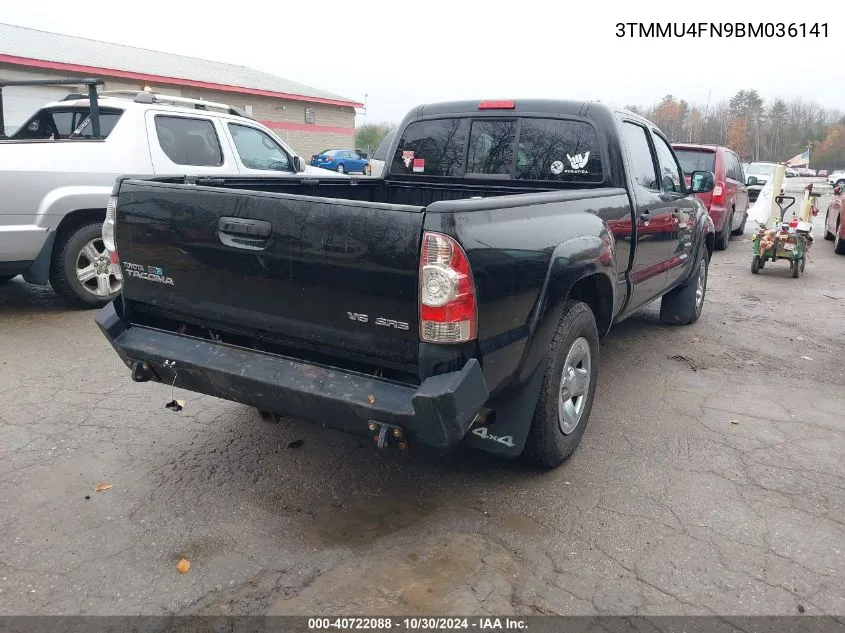 2011 Toyota Tacoma Double Cab Long Bed VIN: 3TMMU4FN9BM036141 Lot: 40722088