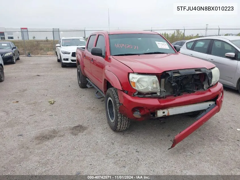 2011 Toyota Tacoma Double Cab Prerunner VIN: 5TFJU4GN8BX010223 Lot: 40742571