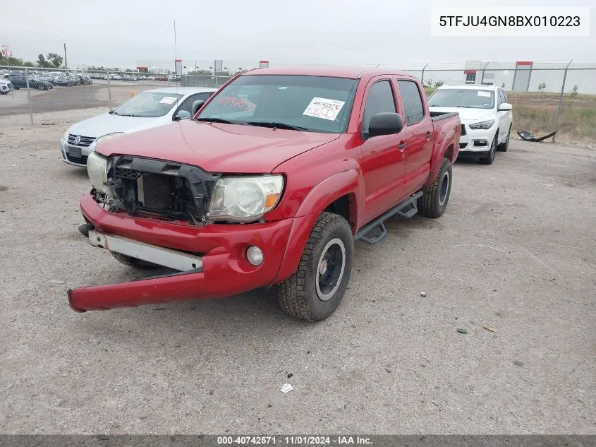 2011 Toyota Tacoma Double Cab Prerunner VIN: 5TFJU4GN8BX010223 Lot: 40742571