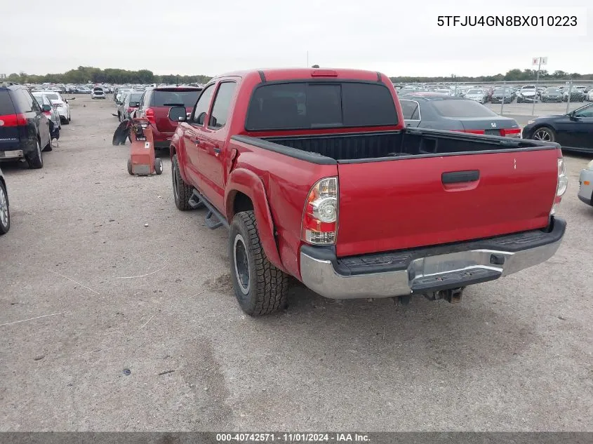 2011 Toyota Tacoma Double Cab Prerunner VIN: 5TFJU4GN8BX010223 Lot: 40742571