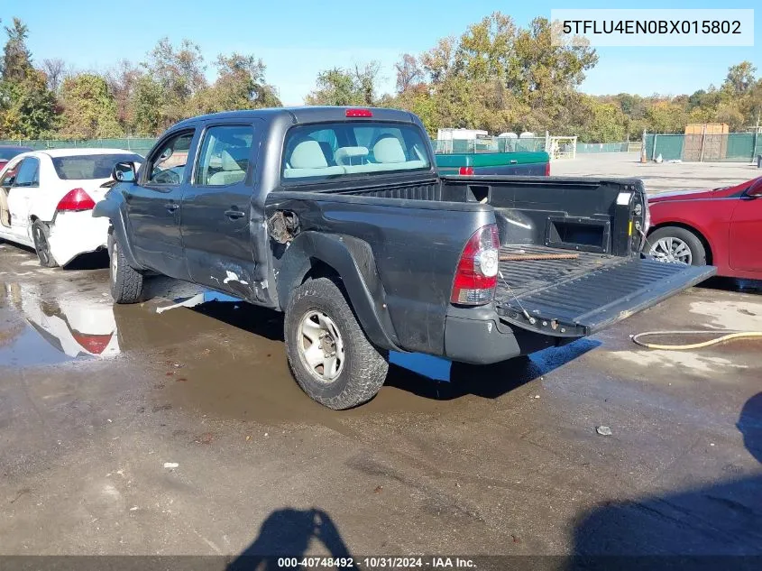 2011 Toyota Tacoma Base V6 VIN: 5TFLU4EN0BX015802 Lot: 40748492