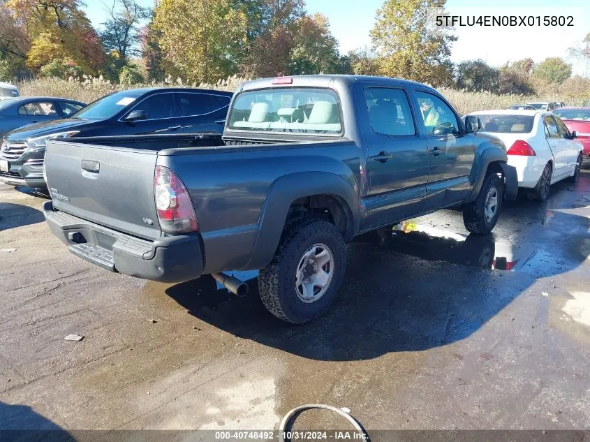 2011 Toyota Tacoma Base V6 VIN: 5TFLU4EN0BX015802 Lot: 40748492