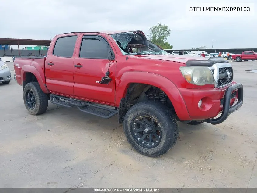 2011 Toyota Tacoma Double Cab VIN: 5TFLU4ENXBX020103 Lot: 40760816