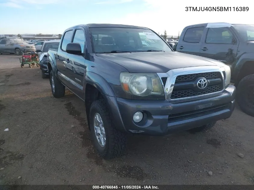 2011 Toyota Tacoma Double Cab Prerunner VIN: 3TMJU4GN5BM116389 Lot: 40766845