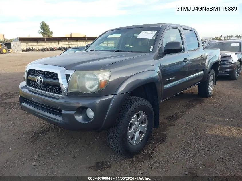 2011 Toyota Tacoma Double Cab Prerunner VIN: 3TMJU4GN5BM116389 Lot: 40766845