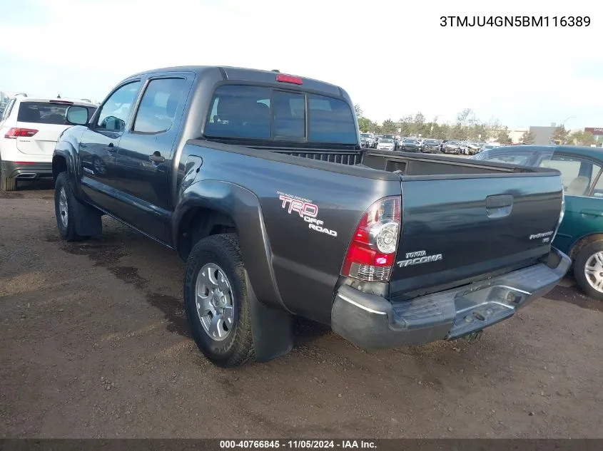 2011 Toyota Tacoma Double Cab Prerunner VIN: 3TMJU4GN5BM116389 Lot: 40766845