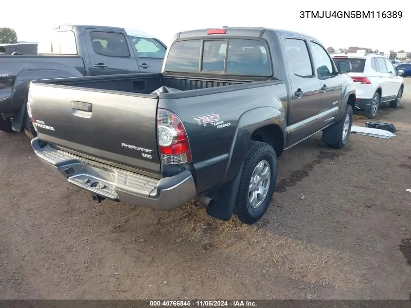 2011 Toyota Tacoma Double Cab Prerunner VIN: 3TMJU4GN5BM116389 Lot: 40766845