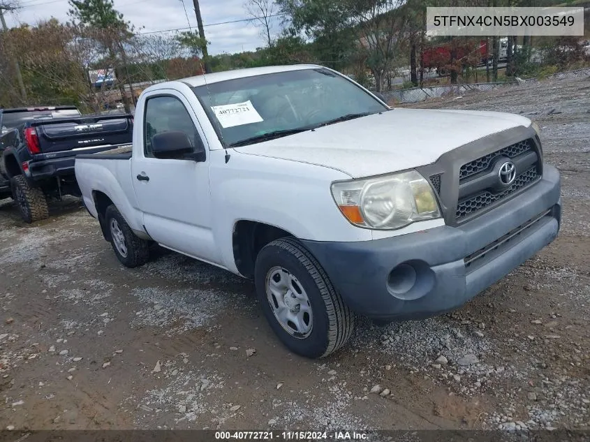 2011 Toyota Tacoma VIN: 5TFNX4CN5BX003549 Lot: 40772721