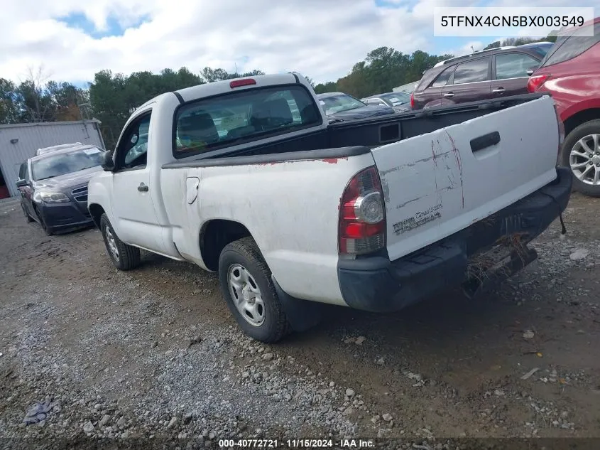 2011 Toyota Tacoma VIN: 5TFNX4CN5BX003549 Lot: 40772721