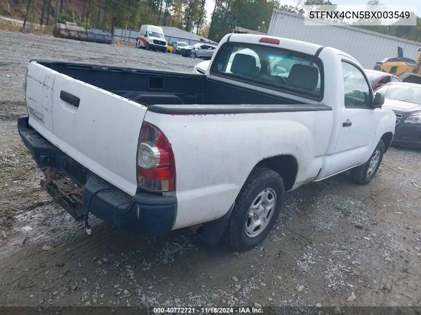 2011 Toyota Tacoma VIN: 5TFNX4CN5BX003549 Lot: 40772721