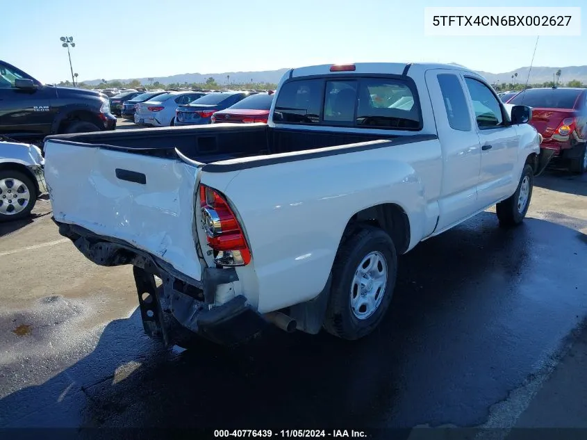 2011 Toyota Tacoma VIN: 5TFTX4CN6BX002627 Lot: 40776439