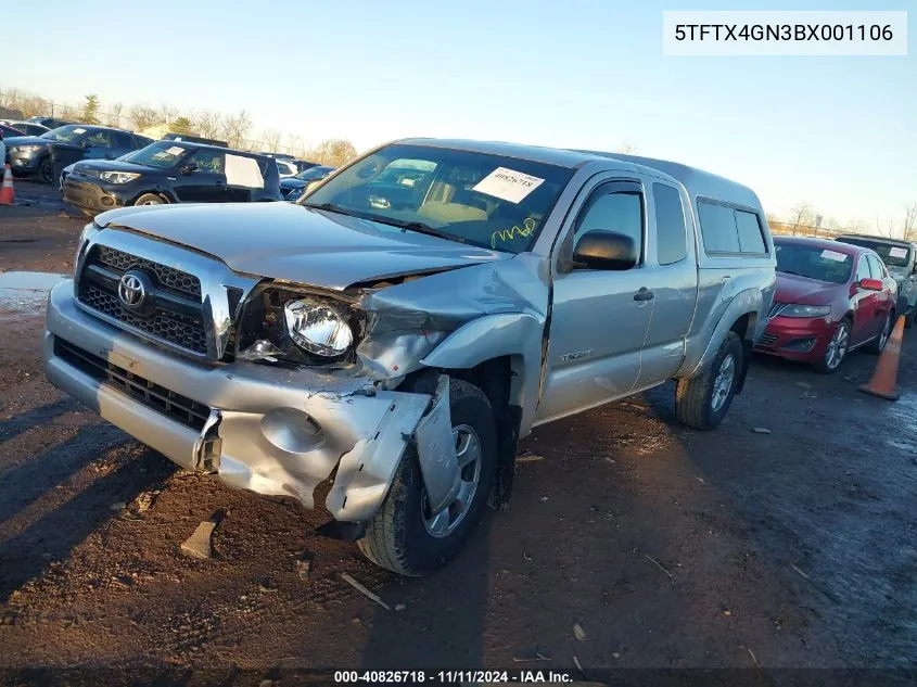 2011 Toyota Tacoma Prerunner Access Cab VIN: 5TFTX4GN3BX001106 Lot: 40826718